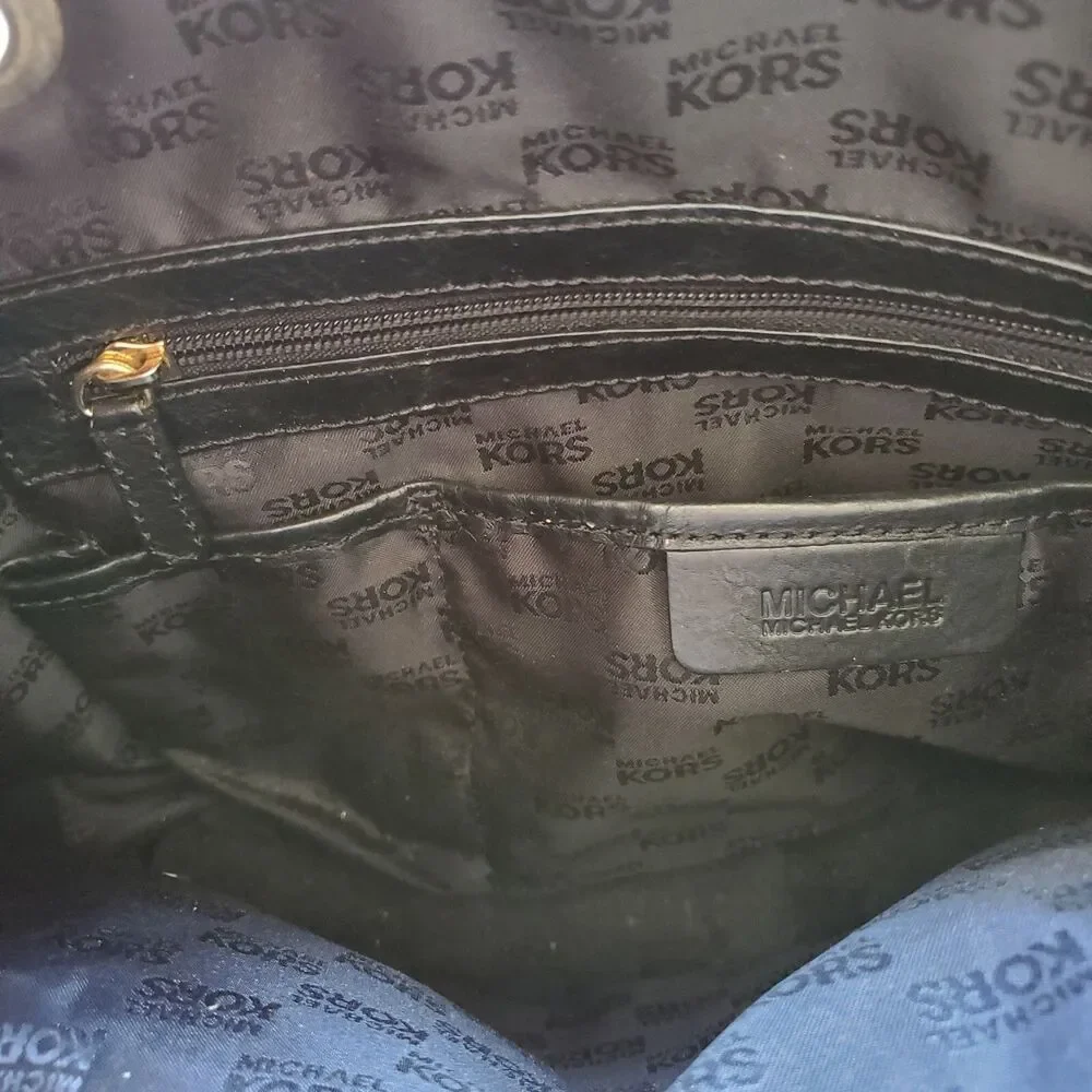 Michael Kors Jet Set Designer Shoulder Bag Travel Tote Purse, Tan & Black